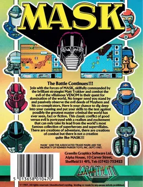 Mask (UK) (1987) (Trainer) box cover back